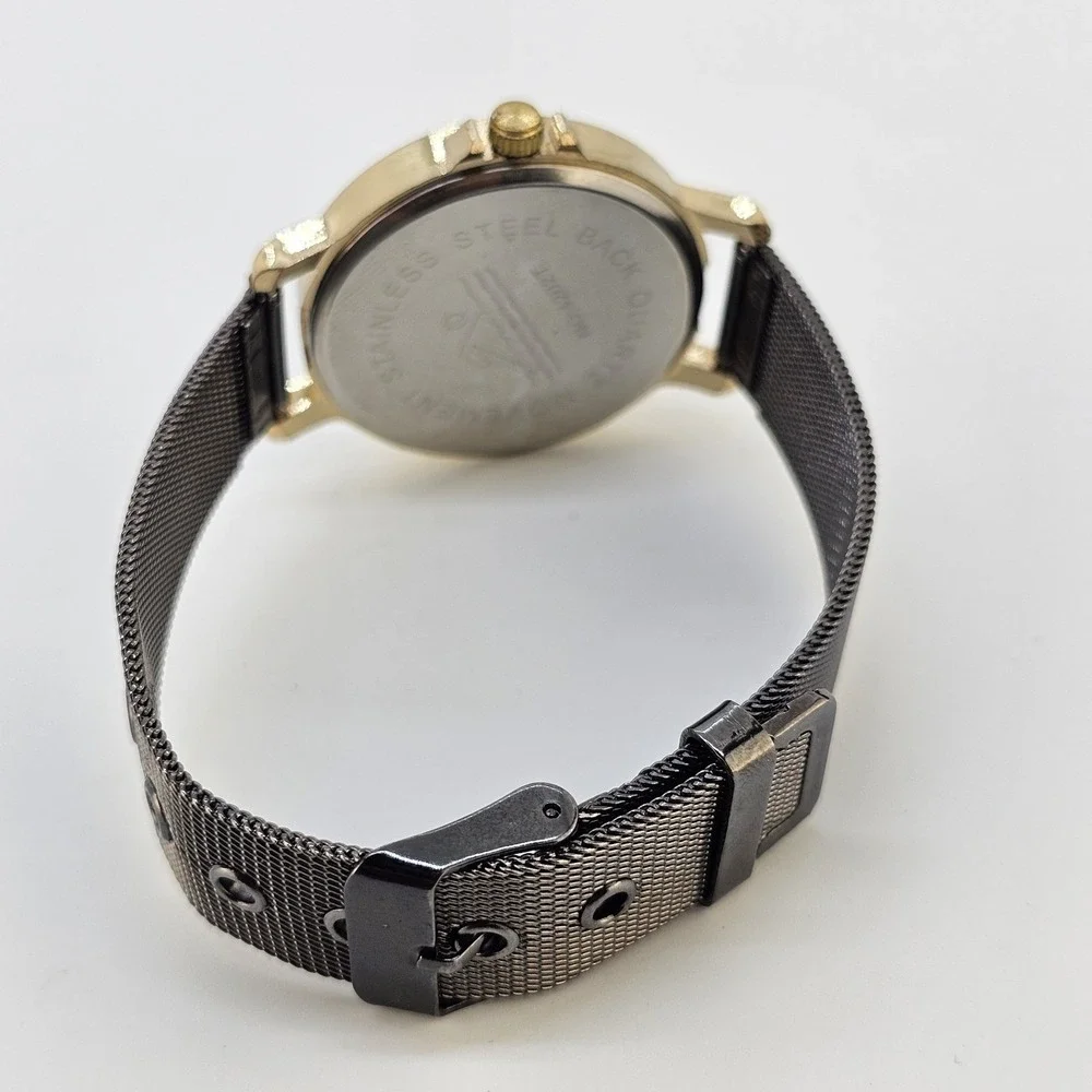 Women's Analog Watch 36MM Dark Brown Dial Dark Brown Mesh Bands NEW Battery